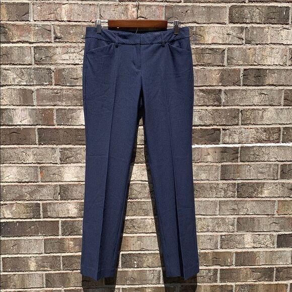 Take 50% OFF- Express Navy Checkered Editor Pants, Size-6 - Picture 1 of 9